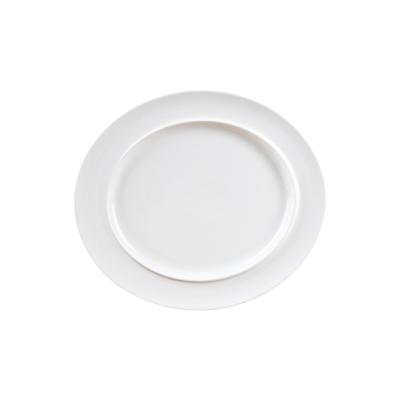 China Best Viable Selling High Quality Customized Korean Brunch Ceramic White Oval Dinner Plate for sale