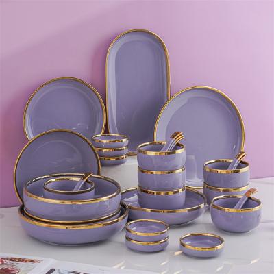 China Sustainable Factory Supply Handmade Minimalist Ceramic Ceramic Dinnerware Set for sale