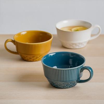 China Best Quality Viable Good Prices 6.25 Inch Breakfast Cup High Quality Luster Ceramic Yellow Dinnerware Set for sale