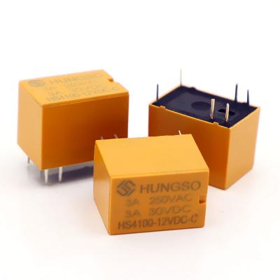 China Hungso Power 12v PCB Mini Sealed Relay HRS1H HM4100F HS4100-12V 1Z HK4100F-DC12V-SHG for sale