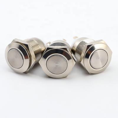 China Doorbell Small Mini Metal 12mm Power Momentary Push Button On Off Button Switch 2 Pin for sale