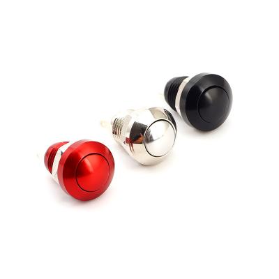 China Mini Door Bell Metal Push Button 8mm Metal Push Button Switch Start Motor Waterproof Black 10mm Momentary Reset Button Red Silver 10mm for sale