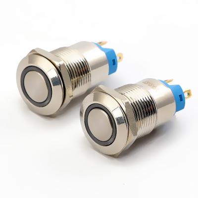 China Push On Push Button Waterproof Illuminated Latching Micro Switch 12mm Led Push Button Lock for sale