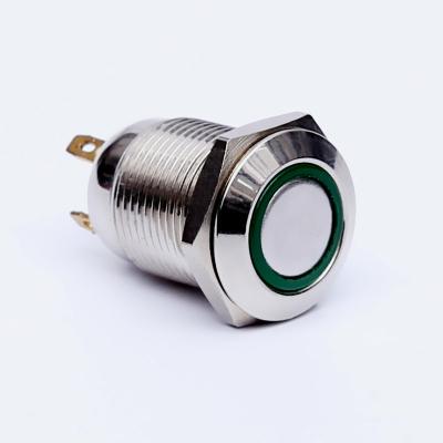 China Push On 12mm Small Momentary Metal Waterproof Push Button Switch With 12 Volt 3v LED for sale