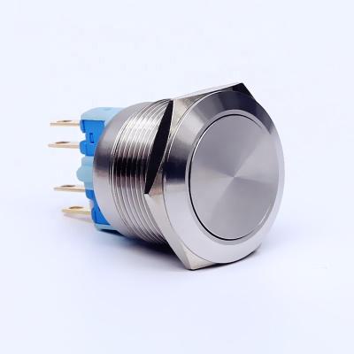 China Door Bell 22mm Stainless Steel Start Stop Self-Lock Push Button Waterproof Locking Lock Switch for sale