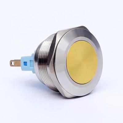 China Normally Closed Type Structure Push Button Door Bell 25mm Car Start Novelty Interlock Fix Switch for sale