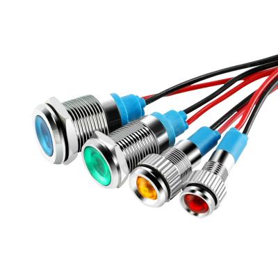 China Stainless Steel Metal LED Signal Indicator Lamp Driver Switch 6mm 8mm 10mm 12mm 16mm 19mm 22mm 25mm 30mm for sale