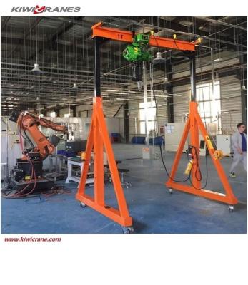 China Gantry Crane Workshop Use Mobile Moving 5 Ton Height Adjustable Gantry Crane With Electric Wheels for sale