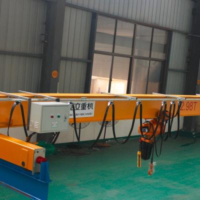 China 1ton Bridge Crane CE Certificate Monorail Single Girder Overhead Crane With Hook Electric Hoist for sale