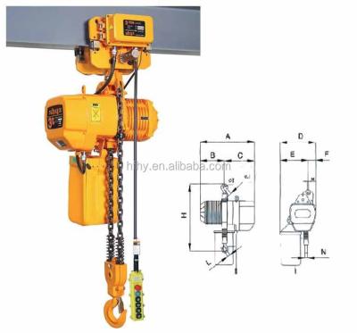 China Hotels CE Certificate Electric Chain Crane 7500kg8.5m for sale