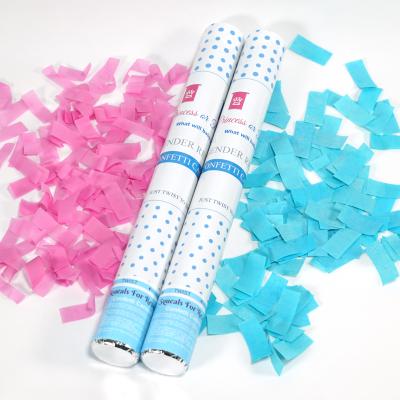 China Eco-Friendly Paper Kind Reveal Confetti Cannon With Biodegradable Confetti And Powder For Baby Shower Party Supplies 30cm for sale