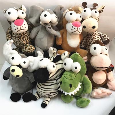 China 2022 Promotion Hot Sale 8 Inch Stuffed Zoo Animal Set Toy Lovely Big Eyes Crocodile Zebra Lion King Plush Toys for sale