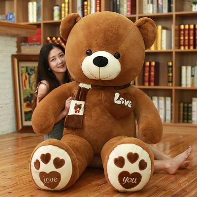 China 2022 Decoration OEM ODM CE Custom Unstuffed Scarf Big Teddy Bear Skin Love Scarf Big Teddy Bear Love Scarf Big Bear for sale