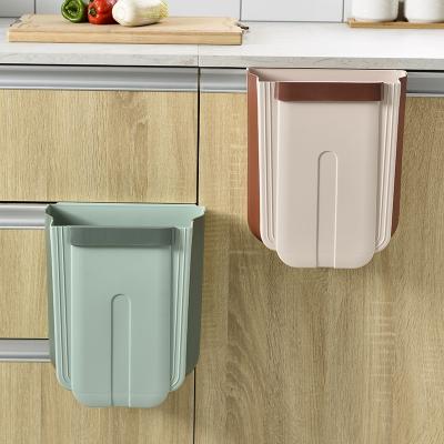 China Wall Mounted Home Waste Plastic Storage Bin& Viable Wholesale Hot Sale Sustainable Folding Trash Can Use In Kitchen Living Room And Bathroom for sale