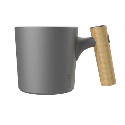 China DHPO Viable Custom Logo Ceramic Drink Coffee Mug with Bamboo Handle for Tea and Coffee for sale