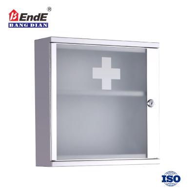 China Eco-friendly High Quality Waterproof Stainless Steel Medicine Cabinet Bathroom Wall Mount Home Furniture With Glass Door for sale