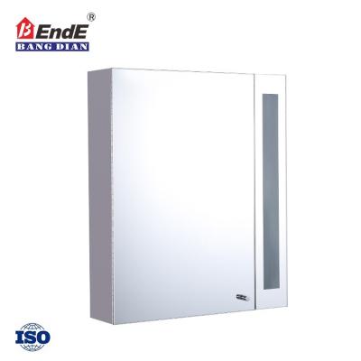 China Modern Bathroom Stainless Steel Mirror Cabinet With LED Light From Side for sale