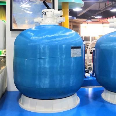 China Customized outside pools 750mm inground figerglass tank 1.5 inch 2.0 inch valve mount swimming pool blue top sand filter for sale