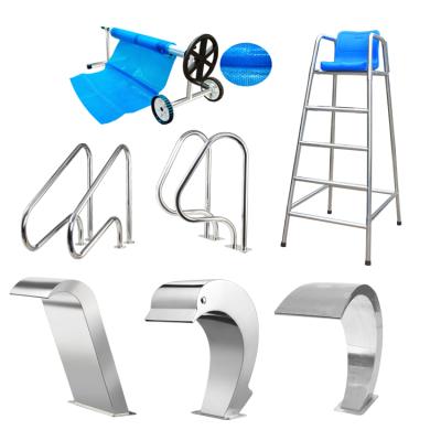 China Commercial Stainless Steel Insurance Swimming Pool Railing Ladder Pool System Accessories for sale