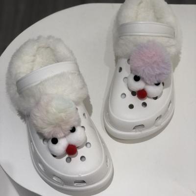 China Other Winter Fashion Faux Fur Hairy Shoes For Women's Clogs Sandals Eva Clogs Ladies Slippers Womens Designer for sale