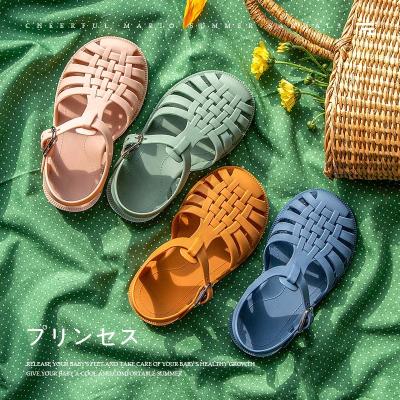 China Unisex Gladiator Footwear Summer Colorful Jelly Sandals Shoes Girls Kids Toddler Flat Jelly Sandals Slides Summer Baby for sale