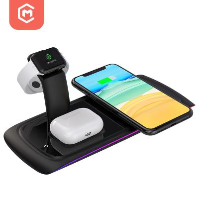 China Qi Smartphone MONFONK 3 in 1 Wireless Charger Qi 15W Wireless Phone Charger for iPhone for Samsung Huawei for sale