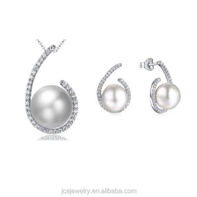 China Wholesale Fashion Silver 925 Sterling Silver Pearl Jewelry Set for Women for sale