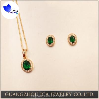 China Jewelry Sets Silver 925 Emerald Jewelry Sets With Oval Zirconia for sale