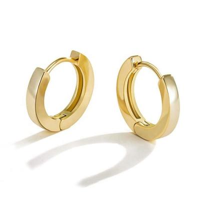 China JCA Environmental Friendly Basic Simple 18K Gold Plated Polished 925 Sterling Silver Thin Huggie Hoop Earrings for sale