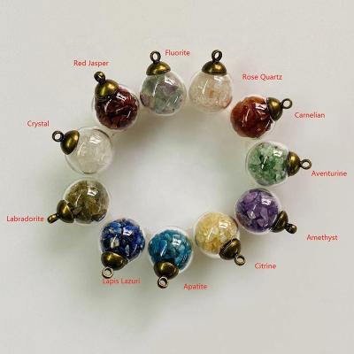 China Vintage JCA Anniversary 16MM Gemstones Glass Wish Bottle Charms Jewelry for sale