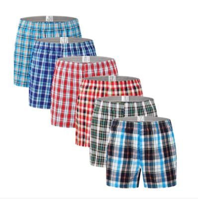 China Anti-wrinkle summer new style comfortable loose men's button fly underwear woven boxer shorts custom for sale