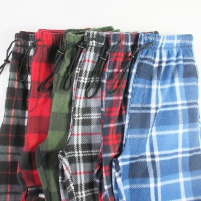 China American popular 100% polyester brushed fleece men's waist style Anti-wrinkle winter printed casual pajama pants for sale