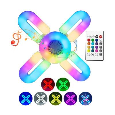 China LAMHO Remote Control Drop Shipping Music RGB Lamp Remote Control Led Nigth Light with Wireless BT Speaker for sale