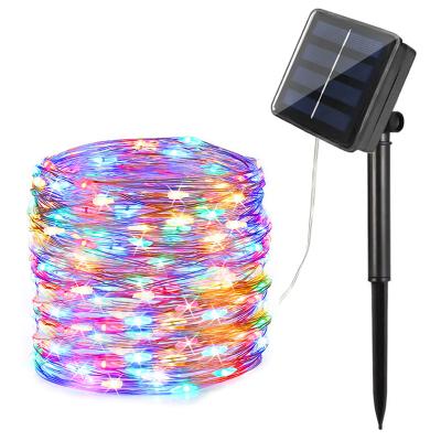 China Solar String Light 10M/12M 100/120 Copper Wire Colorful Led Solar Fairy Lights Led String Lights Led Christmas Ornaments Decoration For House Yard for sale