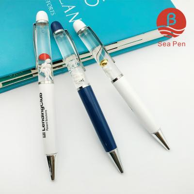 China Advertising Gifts New Arrival New Ball Pen Have Different Design Inside The Liquid for sale