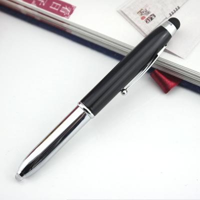 China Advertising Gifts High Quality Metal Material LED Light Stylus Ball Pen With Moving Screen Touch for sale