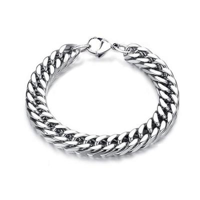 China 2022 Men's Stainless Steel Men's Casual/Sporting Double Rope Chain Bracelet Men Jewelry Cuban Link Figaro Korean Women Chain Bracelet for sale