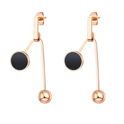 China 316l Stainless Steel TRENDY Jewelry Trendy Pink Gold Ball Stud Earrings For Women Piercings Stainless Steel Jewelry for sale