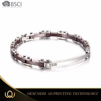 China Europe Longqueen Quality Brown Stainless Steel Wholesale Harley Bikers Motorcycle Timing Chain Bracelet for sale