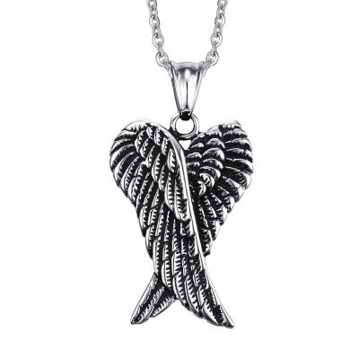 China Trendy Fashionable Women's 316L Stainless Steel Wing Necklace Jewelry Pendant Gold for sale