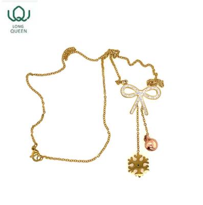 China 2019 New Design CLASSIC Stainless Steel Necklace Christmas Style Women's Fashion Jewelry for sale