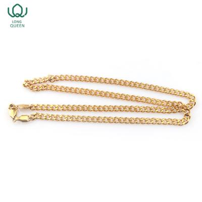 China Fashionable Mens Stainless Steel Gold Plated Bilateral Grinding Chain Necklace for sale