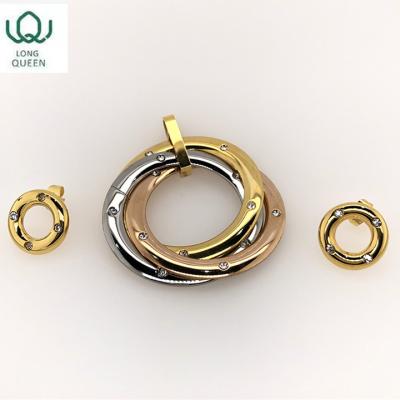 China Charming Stainless Steel Women's Stainless Steel Fashion Jewelry Sets, Custom Pendant and Earring Sets for sale