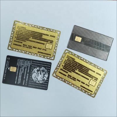 China Stainless steel or import brass metal IC card with sle4442 chip for sale