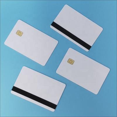 China White SLE4442 PVC Blank Card With Black 2Tracks Hico Magetic Card for sale