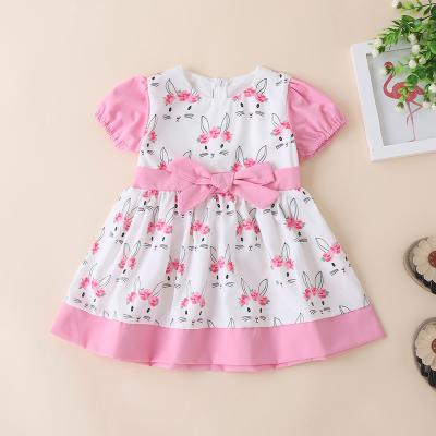 China Anti-wrinkle Summer Short Sleeve Dress Wholesale New Style Spring Girl Dress Children Kids Clothing Easter Dress For Girl for sale