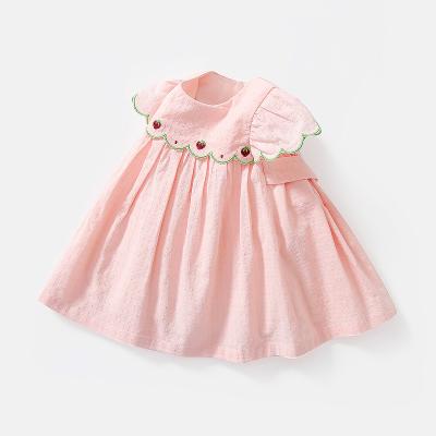 China 2022 China Supplier/Bridesmaid Short Summer Party Dress China Supplier/Bridesmaid Kids Baby Dresses Baby Sleeve Pink Polyester Dress for sale