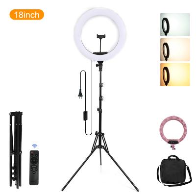 China Live broadcast Youtube Facebook 18 inch phone selfie ring light with 2m tripod and cell phone holder selfie ring light led and use for selfie youtube live tiktok for sale