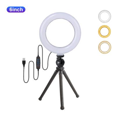 China 6 Inch Live Light Emission Live Youtube Facebook Tiktok New Product With Flexible Octopus Selfie Stick Tripod LED Ring Light For Selfie Video Makeup, YouTube, Ti for sale