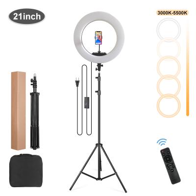 China Live Show Youtube Facebook 21 Inch Rechargeable Ring Light With 2m Tripod Stand Phone Holder Photographic Lighting Led Selfie To Ring Light Video Equipment for sale